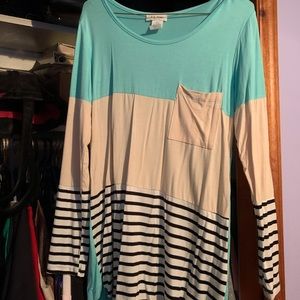Colorblock striped top